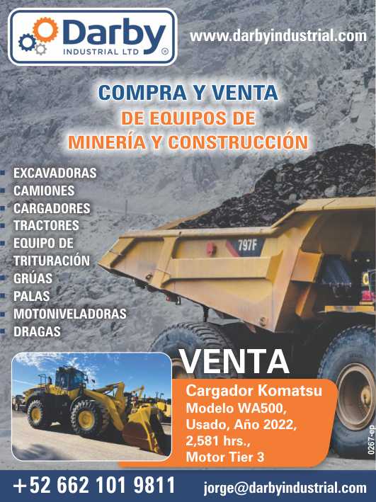 Compra y Venta de Equipos de Mineria y Construccion: Excavadoras, Camiones, Cargadores, Tractores, Equipo de Trituracion, Gruas, Palas, Motoniveladoras, Dragas.