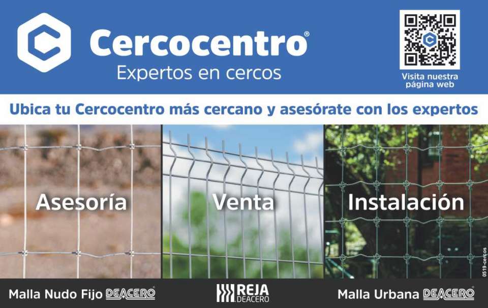 Cercocentro: Expertos en cercos. Ubica tu Cercocentro mas cercano y asesorate con los expertos. Asesoria. Venta. Instalacion. Malla nudo fijo DEACERO. Reja DEACERO. Malla urbana DEACERO.