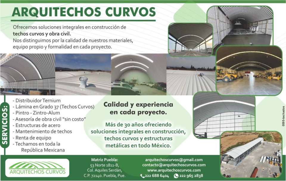 Calidad y experiencia en cada proyecto Distribuidor Ternium Lamina en grado 37 Pintro - Zintro - Alum Asesoria en obra civil sin costo Estructuras de acero Mantenimiento de techos Renta de equipo