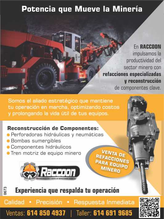 Reconstruccion de componentes, perforadoras hidraulicas y neumaticas, bombas sumergibles, componentes hidraulicos, tren motriz de equipo minero, refacciones especializadas